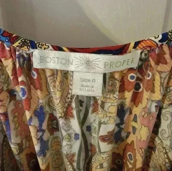 Boston Proper Bell Sleeve Boho Midi Dress Size 0 - Picture 2 of 6